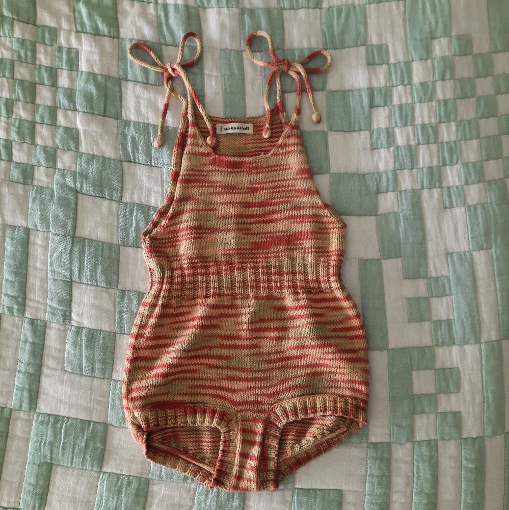 Misha And Puff Ribbed Romper Garden Space Dye / 3-4y